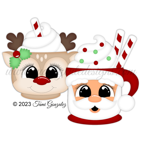 Christmas Mugs - Santa & Reindeer
