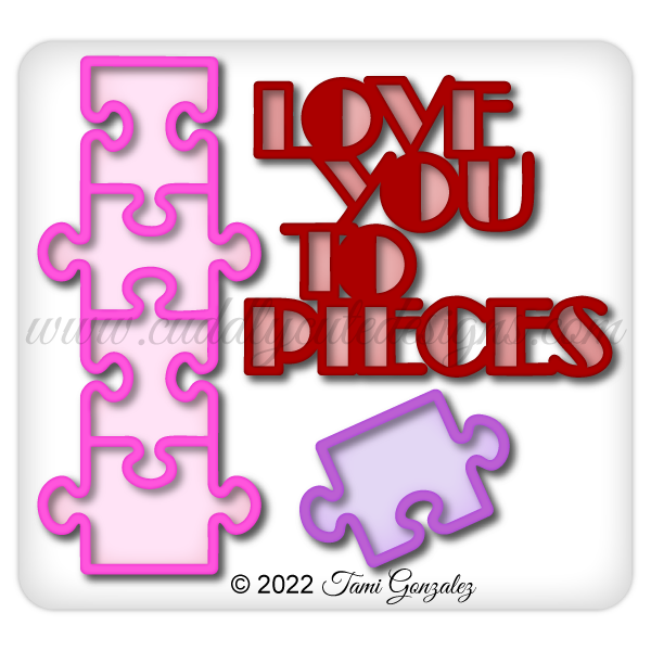 Love You to Pieces Outline Title