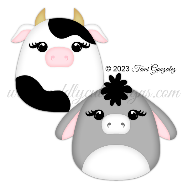 Squishables - Cow & Donkey