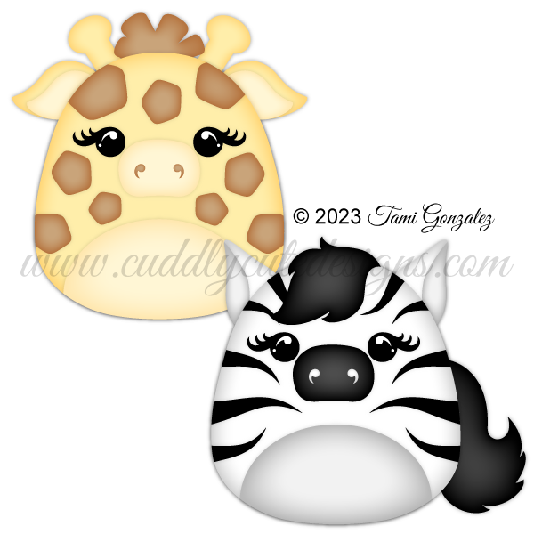 Squishables - Giraffe & Zebra