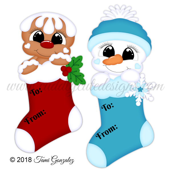 Stocking Tags - Ginger & Snowman