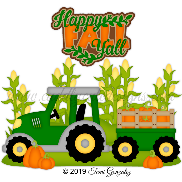 Tractor with Pumpkins