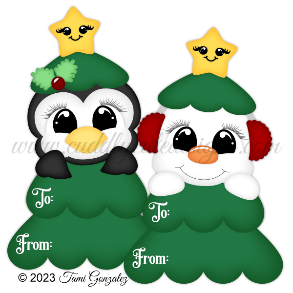 Tree Tags - Penguin & Snowman